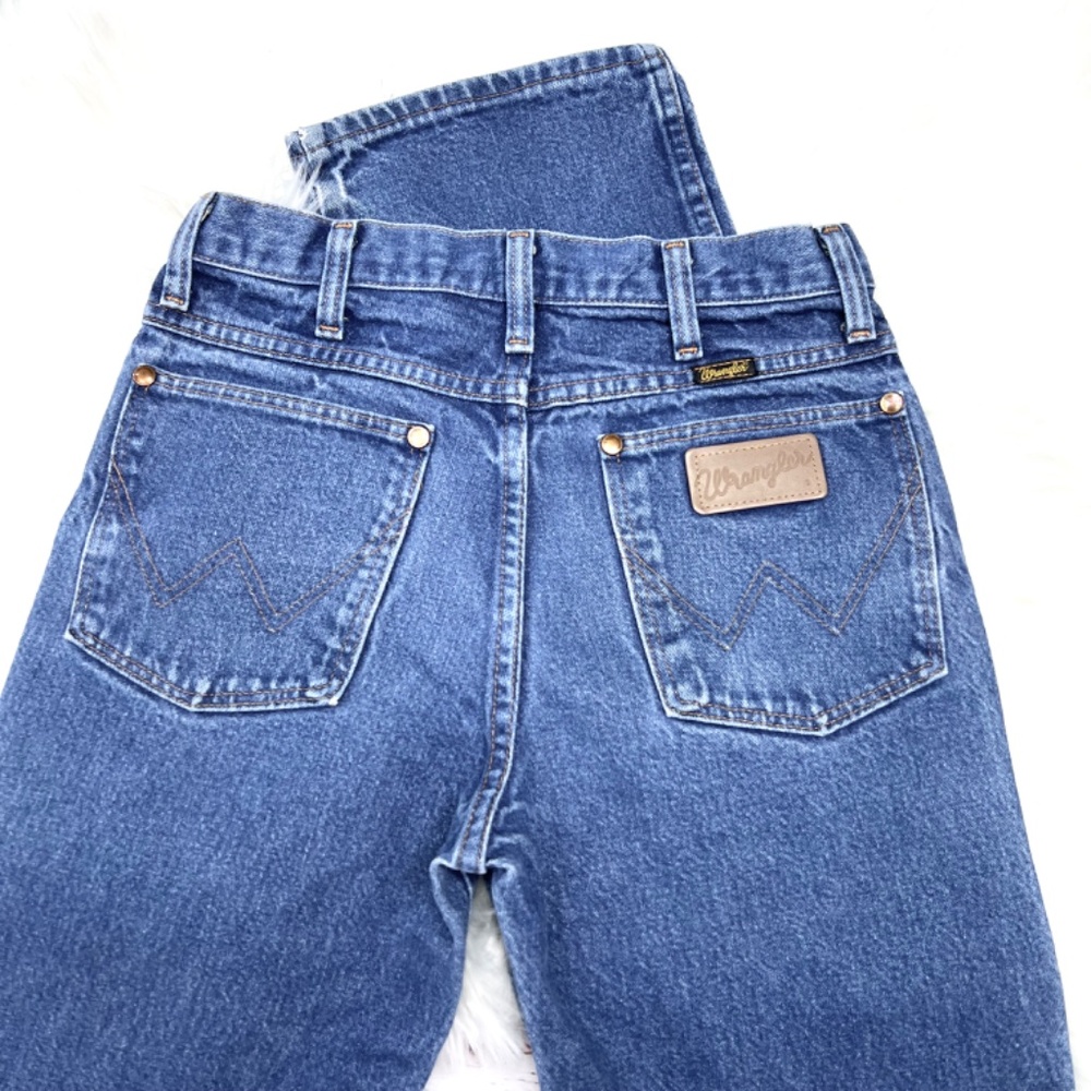 🚫SOLD!•👖VINTAGE |•WRANGLER•| Vtg High Rise Straight Leg Jeans '28x30' - Picture 4 of 10